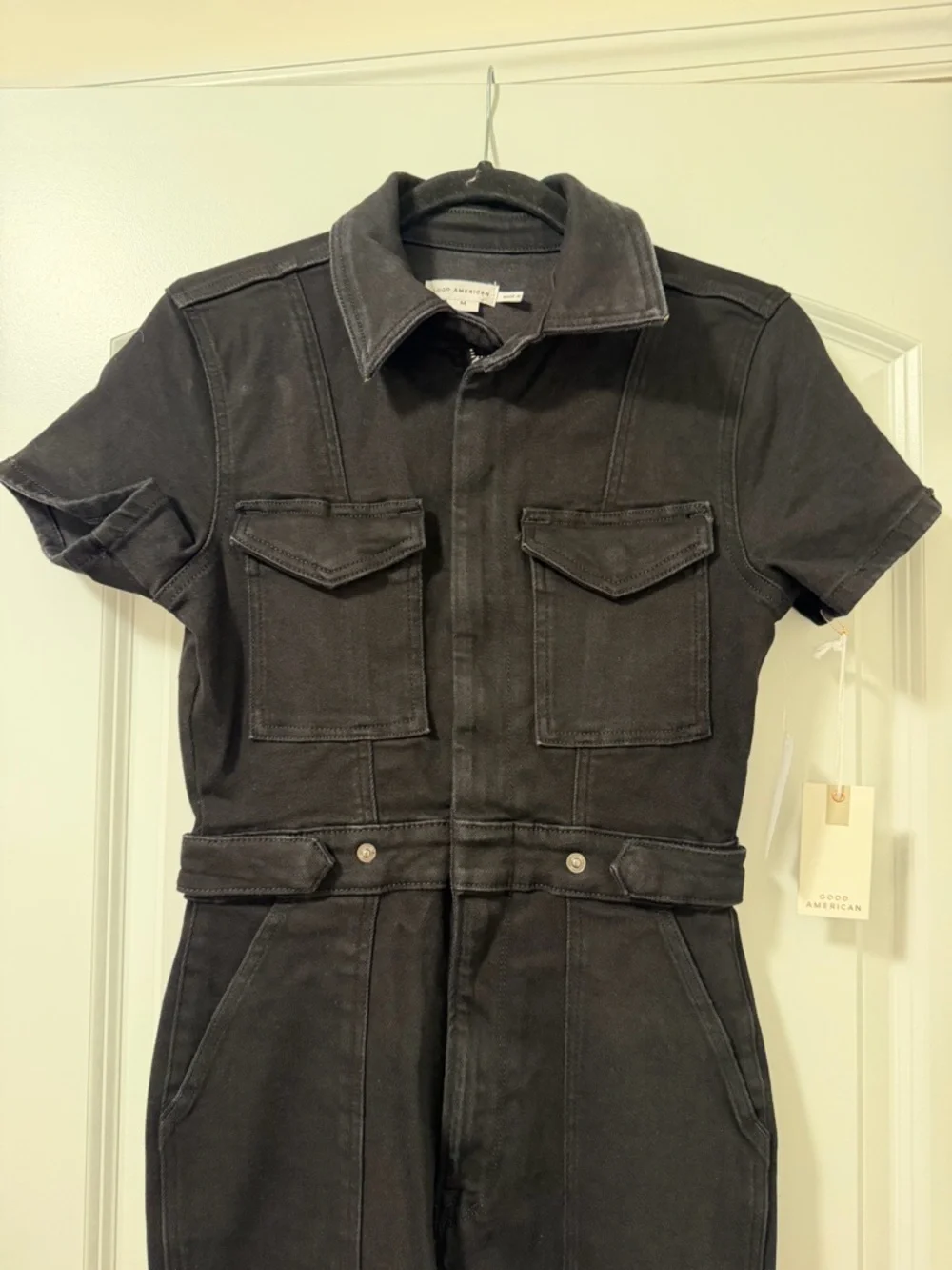 Good American Black Denim Jumpsuit - Picture 3 of 6